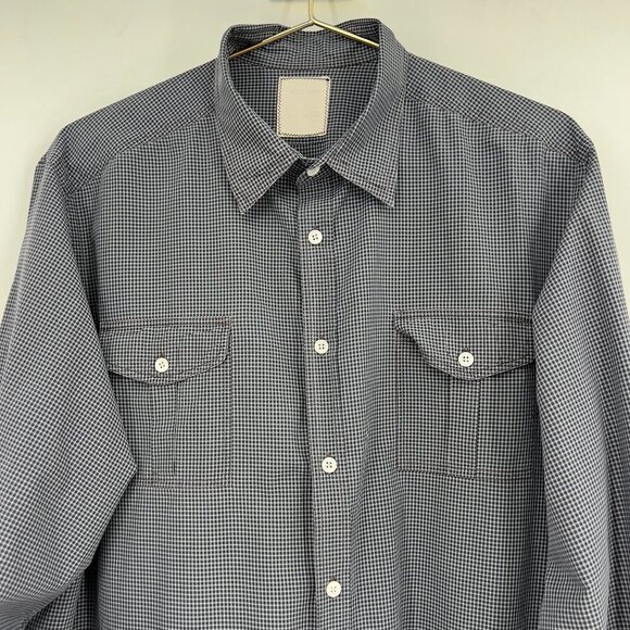 Billy Reid Big & Tall Men’s Long Sleeve Button Up Shirt Gray Check Size XXL - Picture 2 of 12